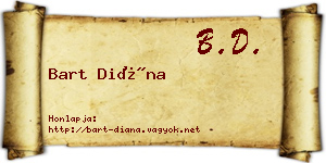 Bart Diána névjegykártya